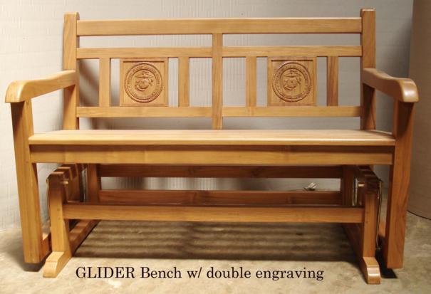 GliderBench with double engraving 